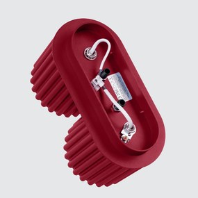 Stropné svietidlo Aura, 2x bordové hliníkové tienidlo, (10 cm)