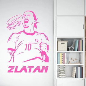 Veselá Stena Samolepka Futbalista Zlatan Ibrahimovič Farba: růžová, Veľkosť: 40 x 27 cm