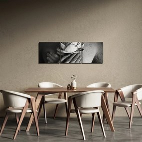 Obraz - Lotos v rukách Budhu (s hodinami) (90x30 cm)