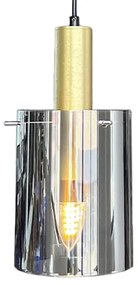 Luster na lanku ARCADIA 1xE27/60W/230V pr. 13 cm zlatá/dymová