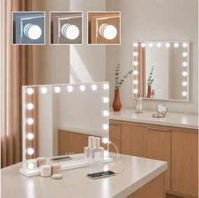 BRILAGI - LED Stmievateľné make-up zrkadlo HOLLYWOOD LED/15W/230V 60x50 cm biela