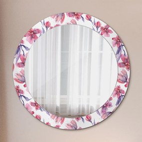Okrúhle zrkadlo s potlačou Kvety fi 70 cm