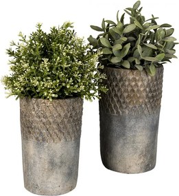 Šedý antik cementový vysoký kvetináč S - Ø 12*19 cm