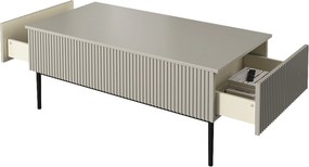Konferenčný stolík Nicole 120 cm - kašmírové / čierne nohy