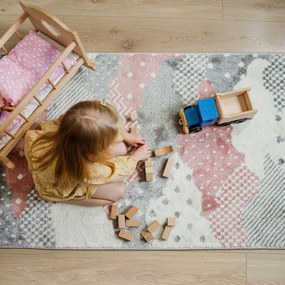 Ayyildiz, Kusový koberec Bambi 820 pink, 80x150, ružová, detská izba