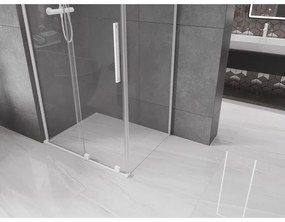 Mexen Velar L, sprchový kút s posuvnými dverami 120 x 80 cm, 8mm číre sklo, biela matná, 871-120-080-03-20