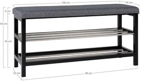 Sivá skrinka na topánky s lavicou Padova – House Nordic