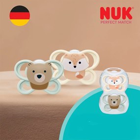 Dojčenský cumlík  NUK Perfect Match Air FOX/BEAR 0-2m 2ks box, vel. 0-2 m