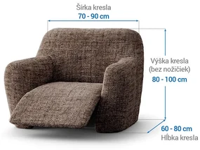 Bielastické poťahy VITTORIA hnedá kreslo (š. 60 - 110 cm)