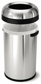 Guľatý otvorený kôš 80 l, matná oceľ, nerez