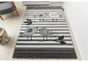Dywany Łuszczów, Detský kusový koberec Petit C549 Birds grey, 120x170, šedá, detská izba