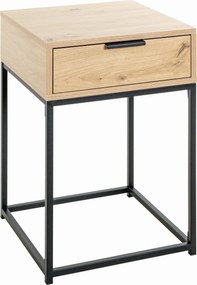 XXXLutz NOČNÝ STOLÍK, čierna, farba duba, 40/60/40 cm - Online Only spálne - 001931044002