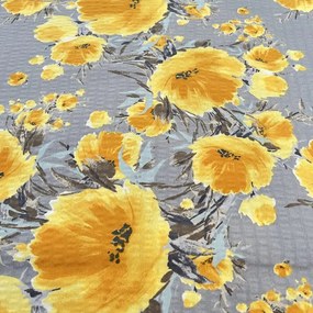 Polášek Krepové obliečky Drobné kvietky - Červená / béžová | 140 x 200 cm / 70 x 90 cm