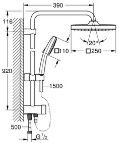 GROHE 26986001 - Sprchový systém VITALIO COMFORT 250, lesklý chróm