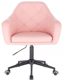 LuxuryForm DESIGN Kreslo ROMA na čierne podstave s kolieskami - ružové