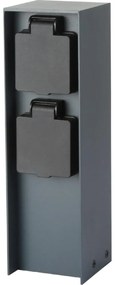 Brilagi - Vonkajší zásuvkový stĺpik PILLAR 2Z SCHUKO 230V IP44 antracit BG1529