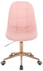 LuxuryForm DESIGN Stolička SAMSON na zlaté základni s kolieskami - ružová