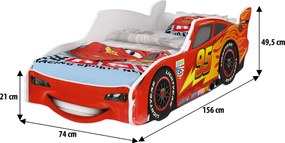 DO Posteľ auto Mcqueen Bieločervené