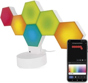 Stolová LED lampa GoSmart Hexagon 6 dielov viacfarebná/biela