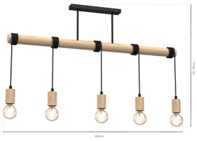 Prisadený luster VIGA 5xE27/60W/230V drevo