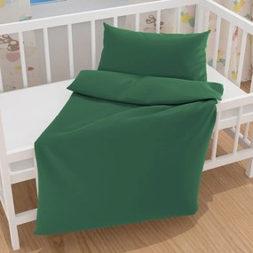 Biante Detské saténové posteľné obliečky do postieľky ST-014 Zelené Do postieľky 100x135 a 40x60 cm