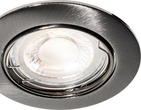 Set van 6 moderne inbouwspots gunmetal GU10 50mm rond kantelbaar - Edu