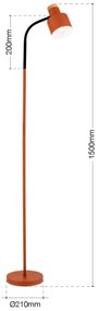 Orion - Stojacia lampa GILI 1xE27/40W/230V tehlová
