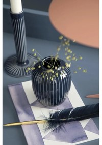 Tmavomodrá kameninová váza Kähler Design Hammershoi, výška 10 cm