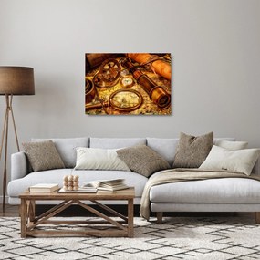 Sklenený obraz - Historické pomôcky námorníkov (70x50 cm)