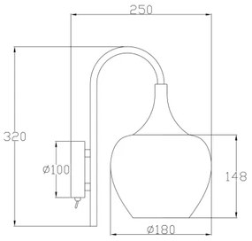 Globo 15548WK - Nástenná lampa MAXY 1xE27/40W/230V biela/antracit