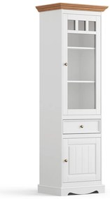 PROXIMA.store - Rustikálna vitrína 2s.1 - BELLUNO ELEGANTE FARBA: biela - dub