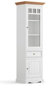 PROXIMA.store - Rustikálna vitrína 2s.1 - BELLUNO ELEGANTE FARBA: biela - dub