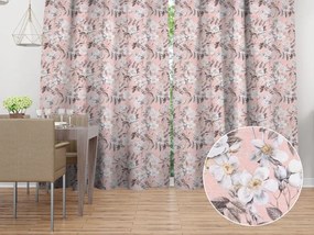 Biante Dekoračný záves Leona LN-158 Plané ruže na lososovom 130x250 cm