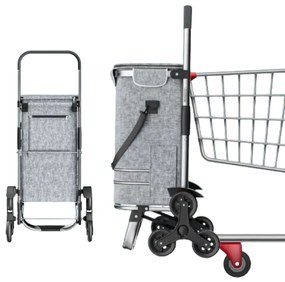 Jurhan Nákupná taška na kolieskach do schodov COMFORT,50l, šedá