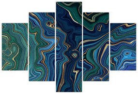 Obraz - Zeleno-modrý mramor (150x105 cm)
