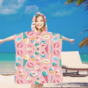 Detské pončo SWEETIE ružové 60x90 cm