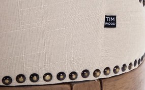 Barová stolička Buckingham - látka, drevené nohy tmavá antik - Krémová