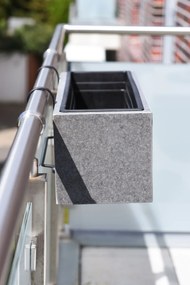 Balkónový hrantík BENNO, vláknocement, šírka 62 cm, sivý