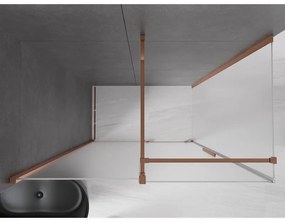 Mexen Velar, sprchový kút s posuvnými dverami 160 x 75 cm, 8mm sklo námraza, ružové zlato, 871-160-075-31-55