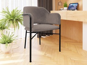 Čalúnená jedálenská stolička Uzpira, Dostupné poťahy: Magic Velvet 2216, Farby: čierna