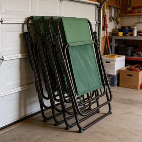 Skladacia záhradná, kempingová stolička – zelená stolička na ryby