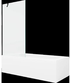 Mexen Vega obdĺžniková vaňa 150 x 70 cm s obkladom a 1-krídlovou sprchovou zástenou 90 cm, Transparentné, Čierna - 550115070X950