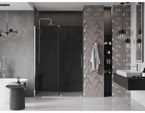 Mexen Velar, posuvné sprchové dvere do otvoru 160 cm, 8mm šedé sklo, chrómová, 871-160-000-41-01