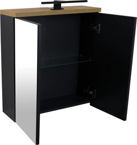 Comodo Zrkadlová skrinka Orion L 60 ZS LED-B s osvetlením Any LED 30 B, čierna