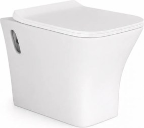 OSLO || Závesná WC misa s hlbokým splachovaním a slim sedátkom, keramika, biela