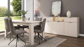 Široká komoda Avola, 180 cm, béžová kašmír/dub cremona