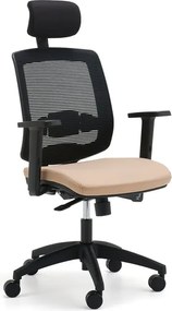 Kancelárska stolička STANLEY, s opierkou hlavy a opierkami rúk, béžová