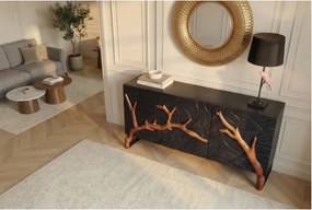 Komoda 46199 Forest 160cm Drevo Mango Čierne 3D  - Komfort-nábytok