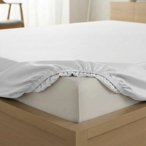 Kvalitex Saténové prestieradlo s gumou biela, 90 x 200 cm