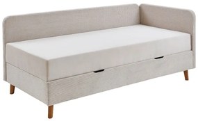 Béžová čalúnená jednolôžková posteľ s úložným priestorom 90x200 cm Cabana – Meise Möbel
